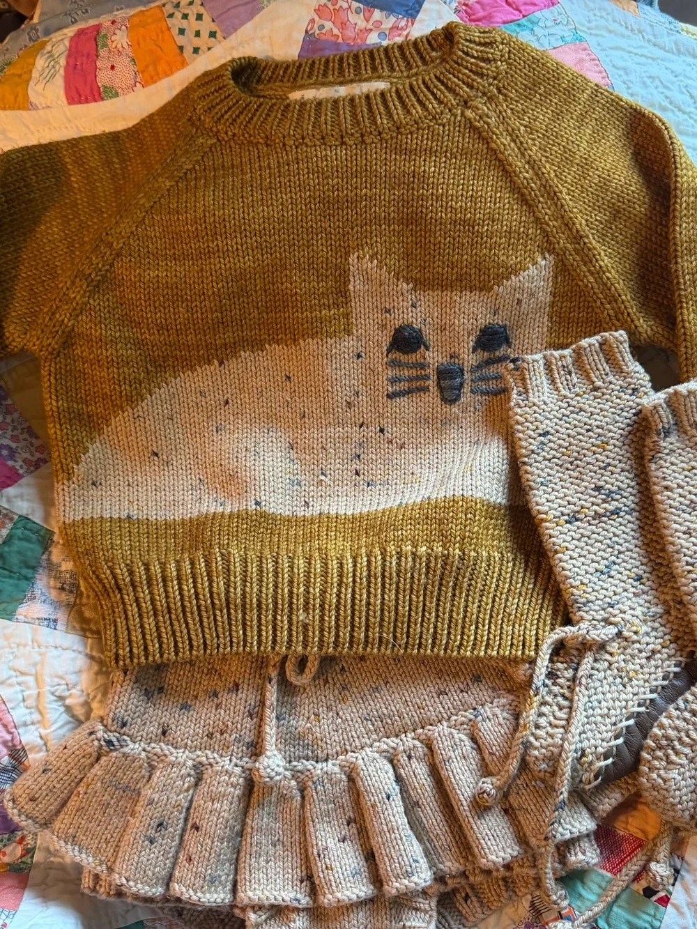 Misha & Puff Spun Gold/Camel Confetti 3pc Set 18/24